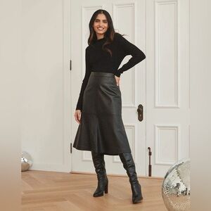 RW&CO. Women’s Black Vegan Leather Skirt Size US 8